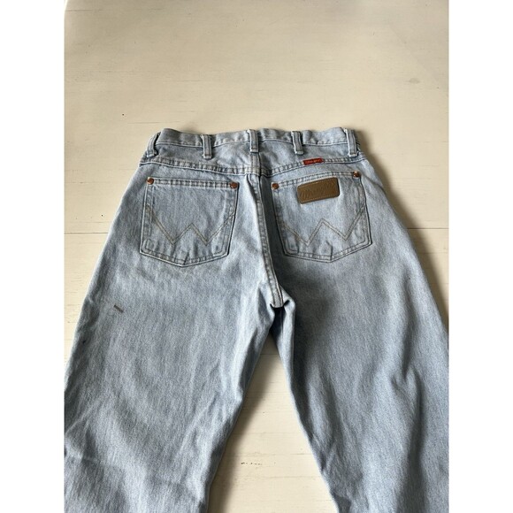Vtg Wrangler Womens 3/32 Cowboy Cut Straight Leg Western Light Wash Denim Jeans - Picture 3 of 6